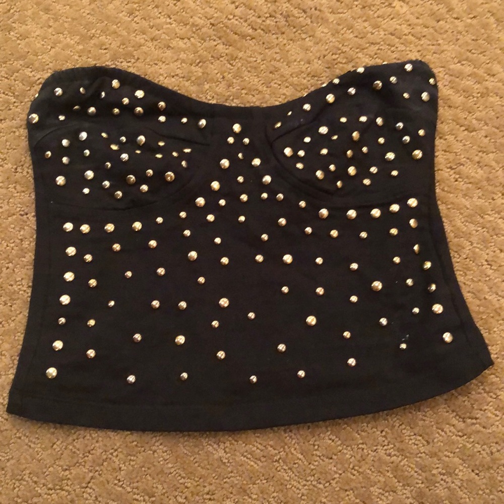 Revolve black studded tube top